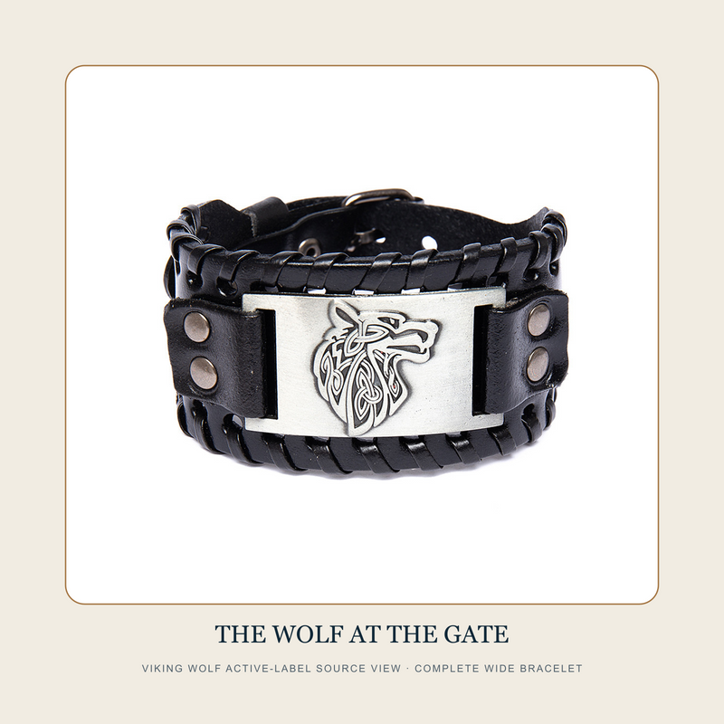 Complete source view of The Wolf at the Gate Viking Wolf active-label wide bracelet
