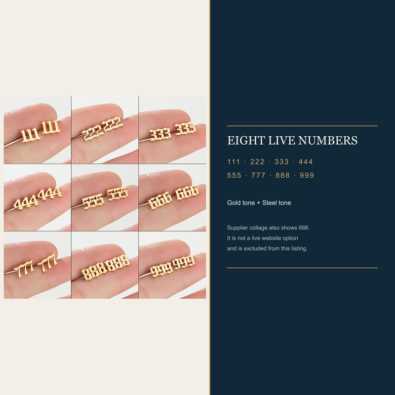 The Whispered Number eight live number choices and two finish options