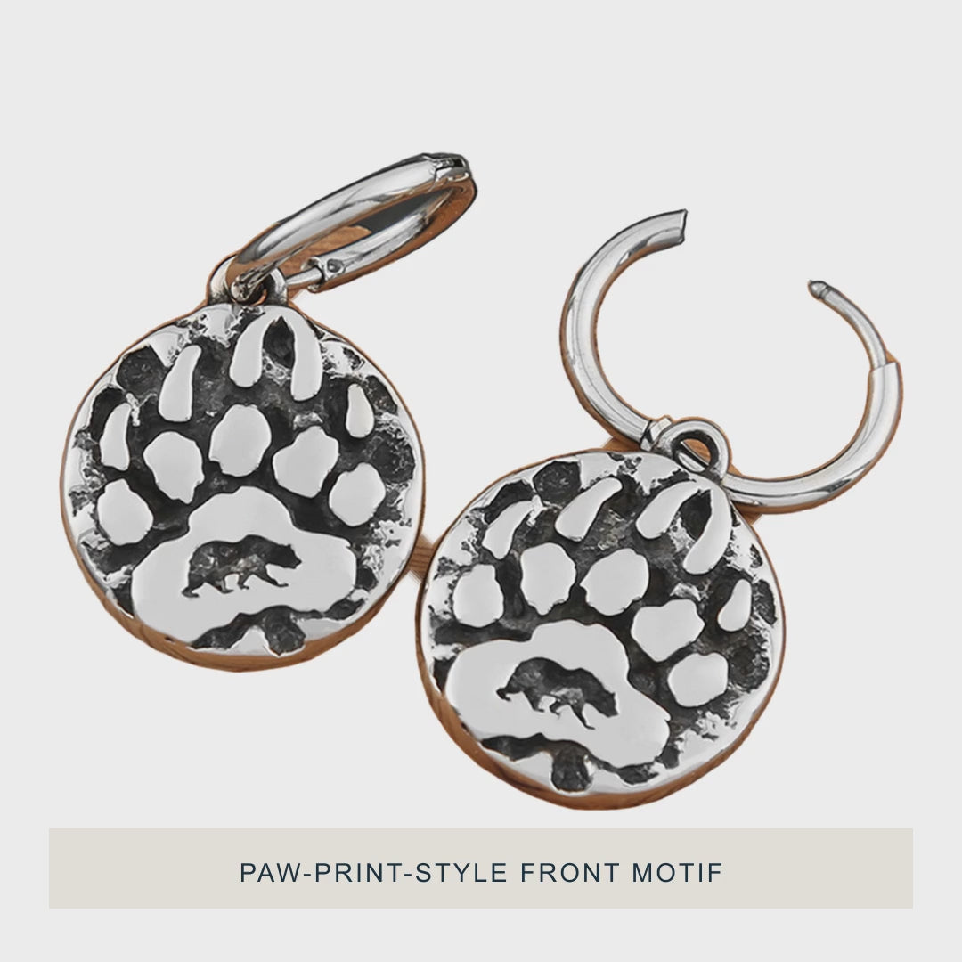 The Clawmark — Paw-Print Medallion Hoop Earrings — 15-second product story film