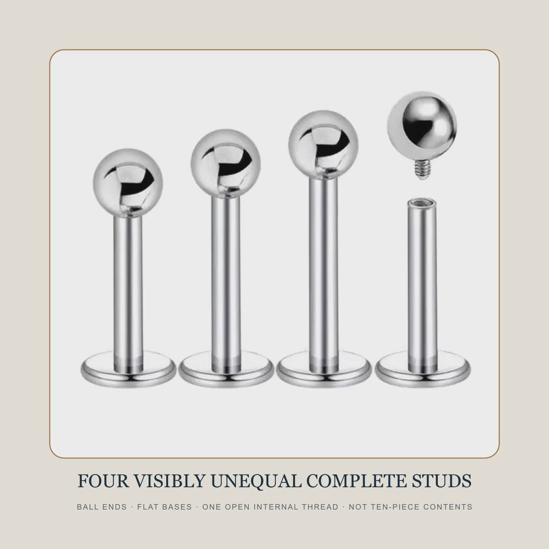 The Four Unnumbered Lines ball-end flat-back stud source-family review — 15-second product story film