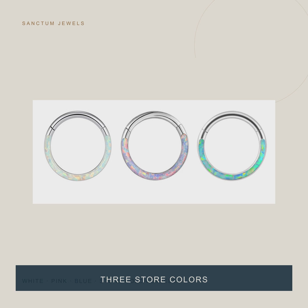The Opal Orbit — Color-Inlay Hinged Hoop — 15-second product story film