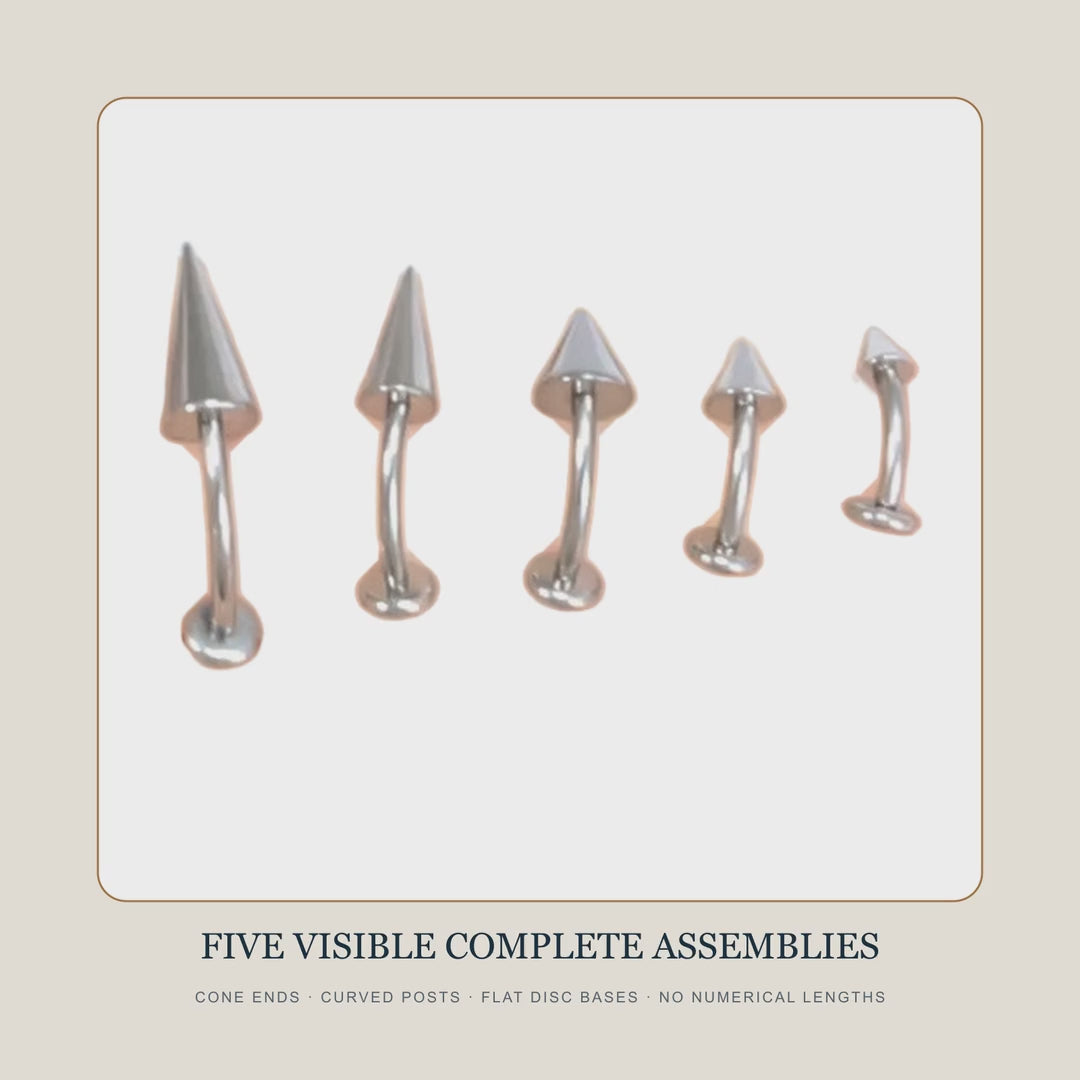 The Five Unnumbered Fangs spike-end curved flat-back stud source review — 15-second product story film