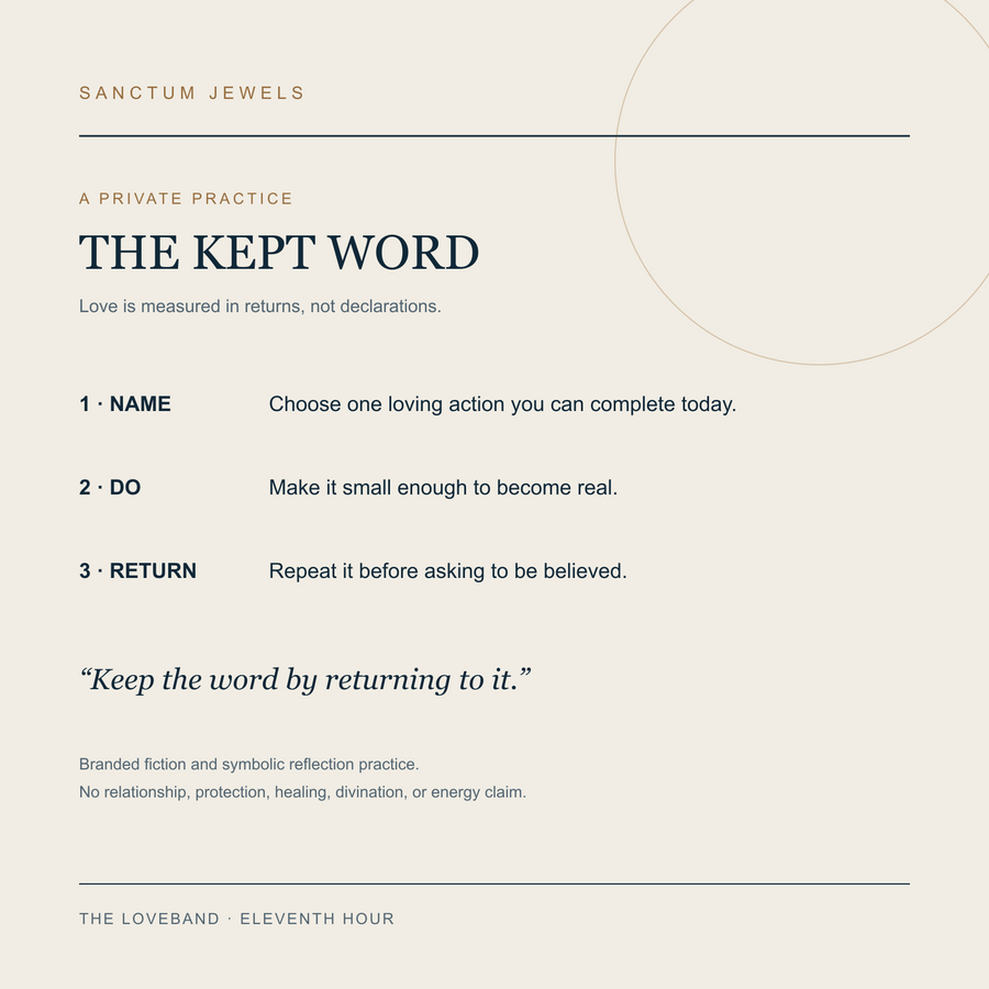 The Kept Word symbolic reflection card for The Loveband