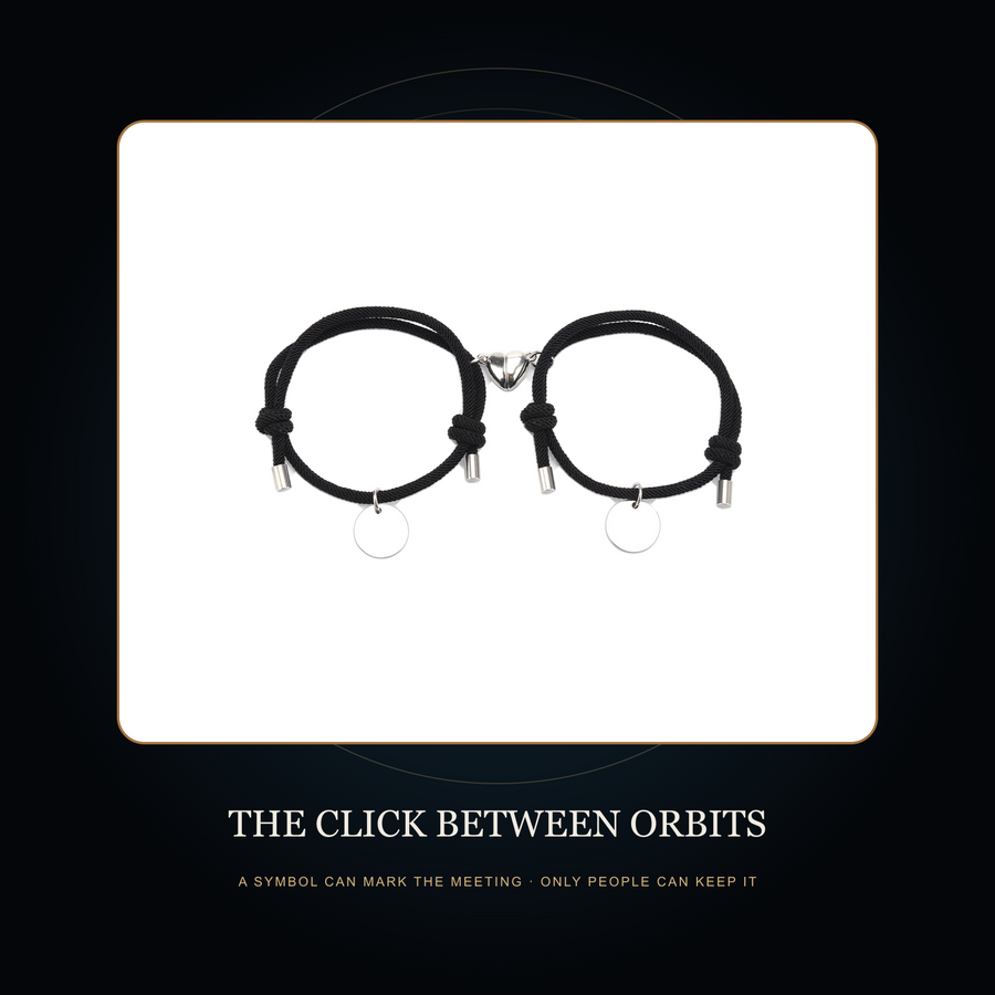 Black bracelet pair in the fictional Click Between Orbits threshold scene