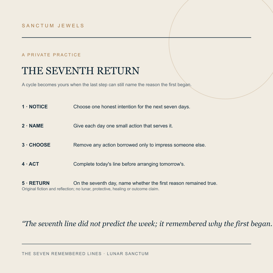 The Seven Remembered Lines symbolic Seventh Return private practice card in English