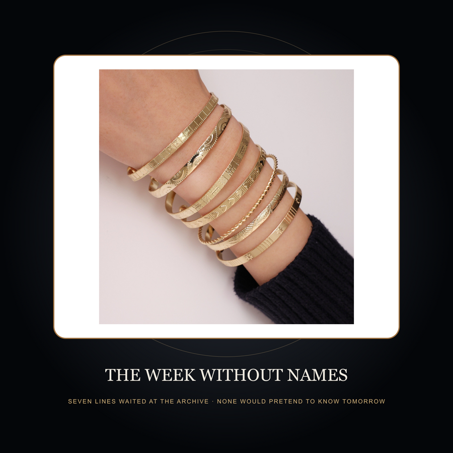 The Seven Remembered Lines set in the fictional Week Without Names archive scene