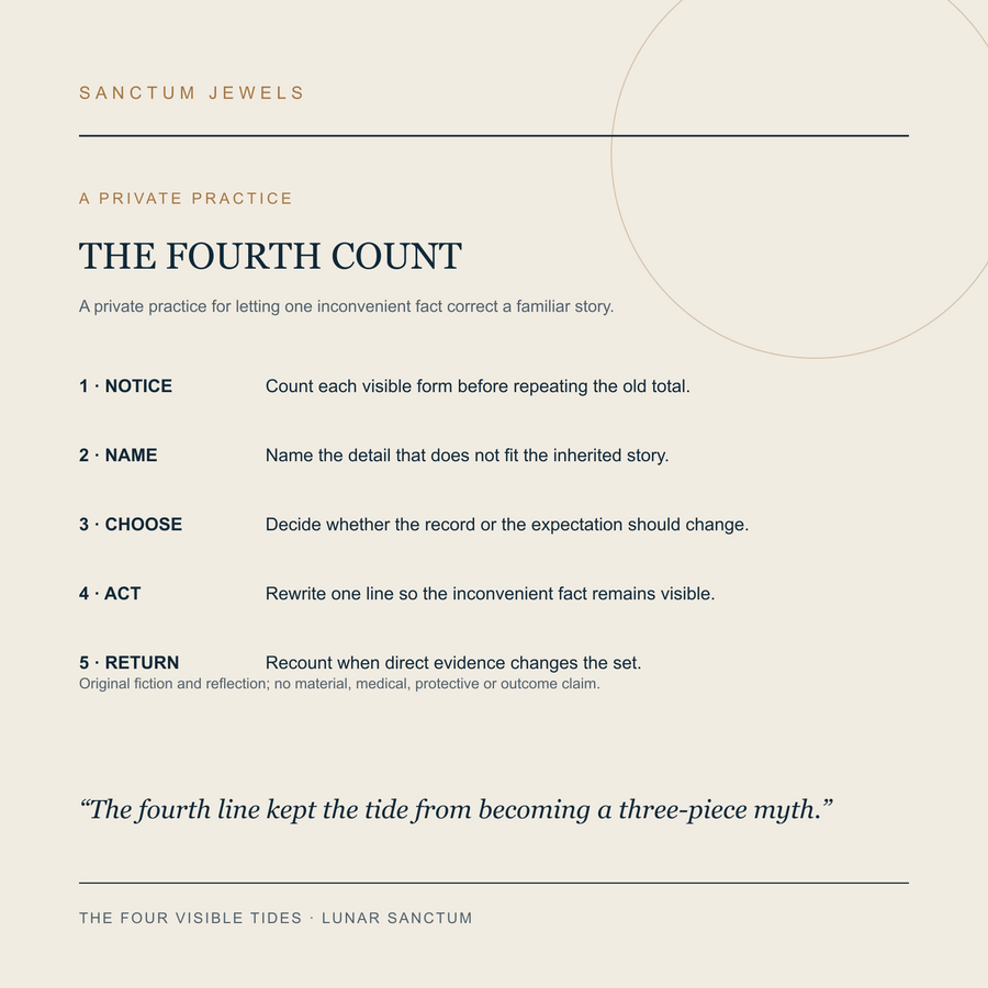 The Four Visible Tides symbolic Fourth Count private practice card in English