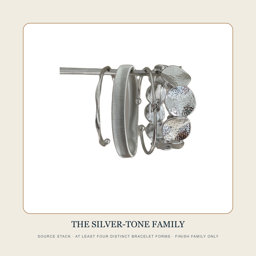 The Four Visible Tides silver-tone mixed bracelet stack source family