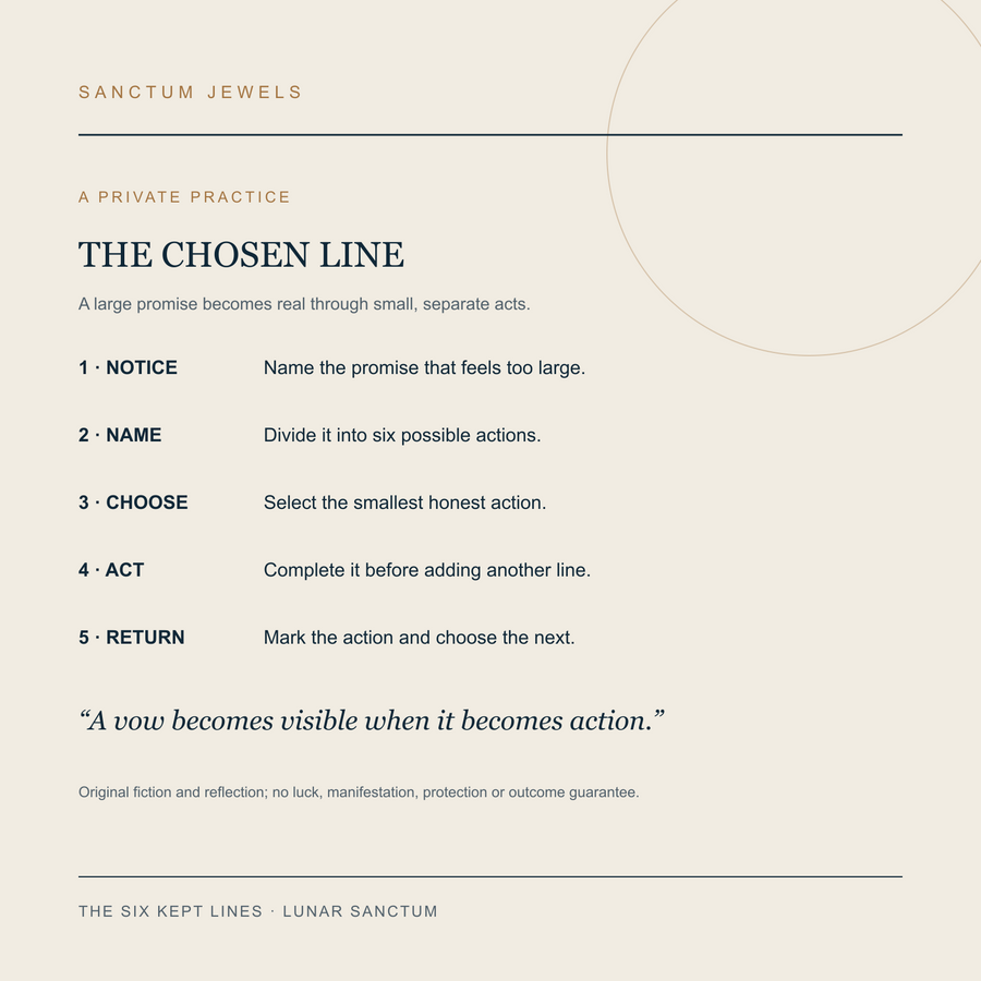 The Six Kept Lines symbolic Chosen Line practice card in English