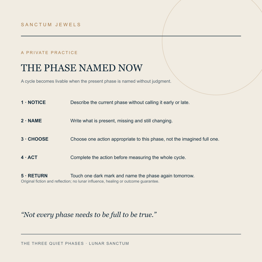The Three Quiet Phases symbolic Phase Named Now private practice card in English