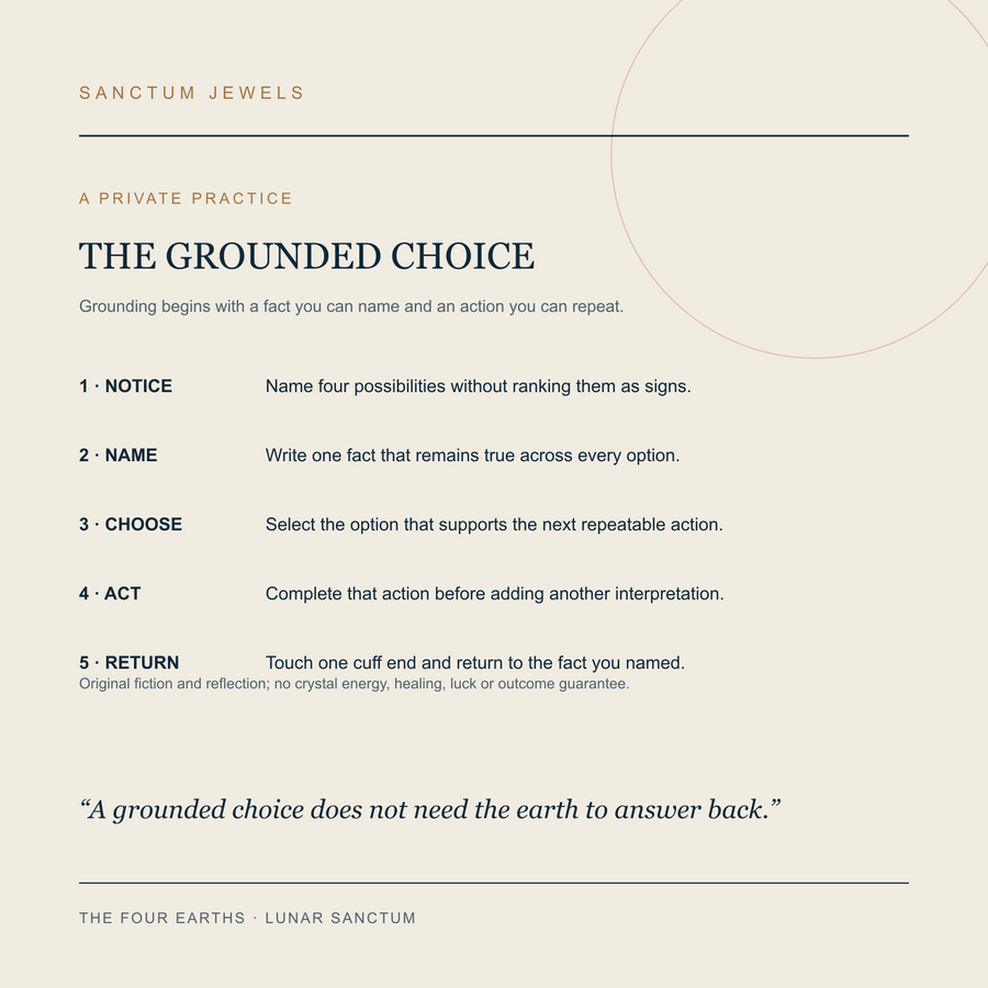 The Four Earths symbolic Grounded Choice private practice card in English