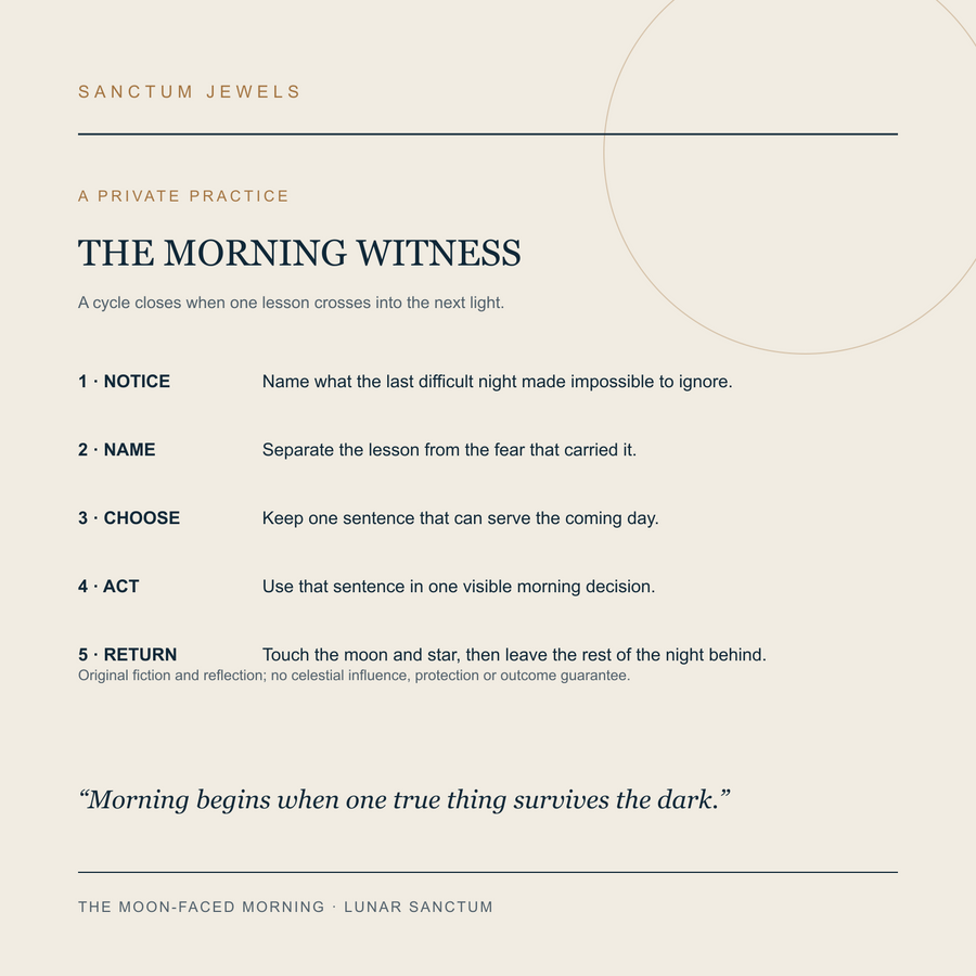 The Moon-Faced Morning symbolic Morning Witness private practice card in English