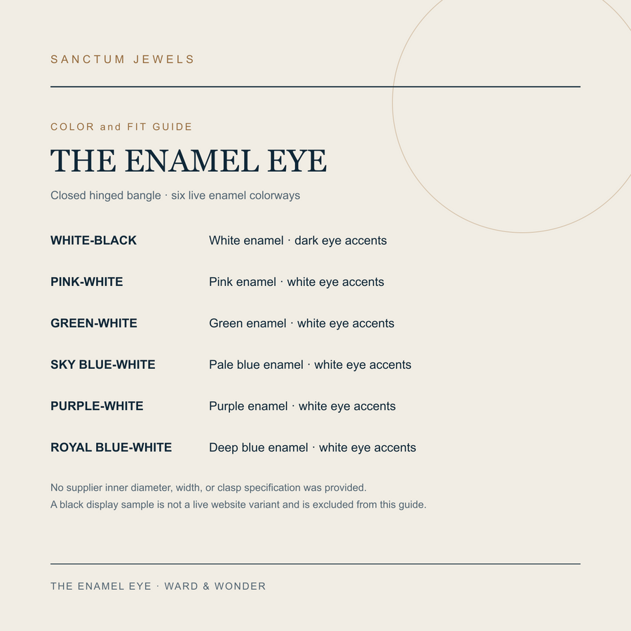The Enamel Eye six-color and fit guide in English