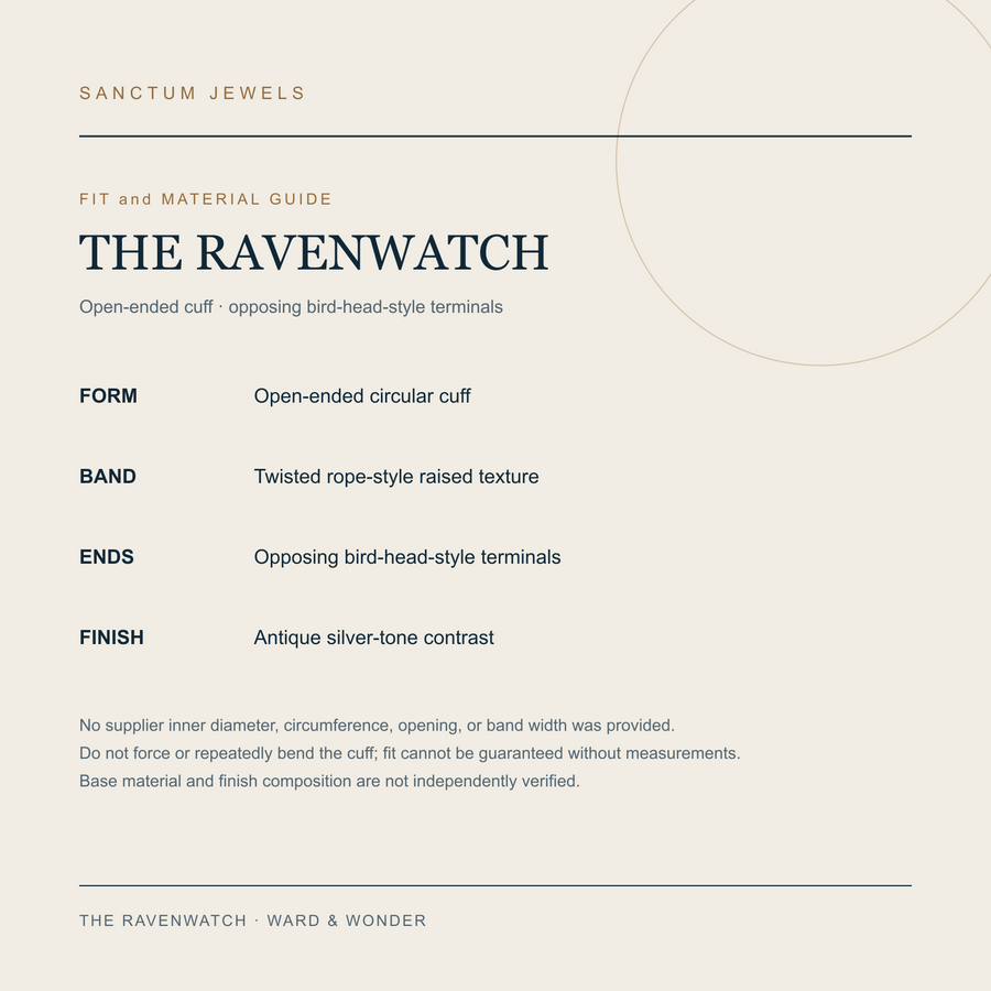 The Ravenwatch fit and material guide in English