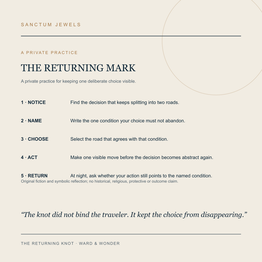 The Returning Knot symbolic Returning Mark private practice card in English