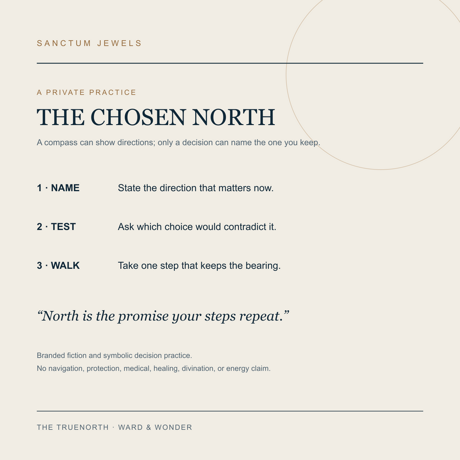 The Truenorth Chosen North symbolic decision practice card in English