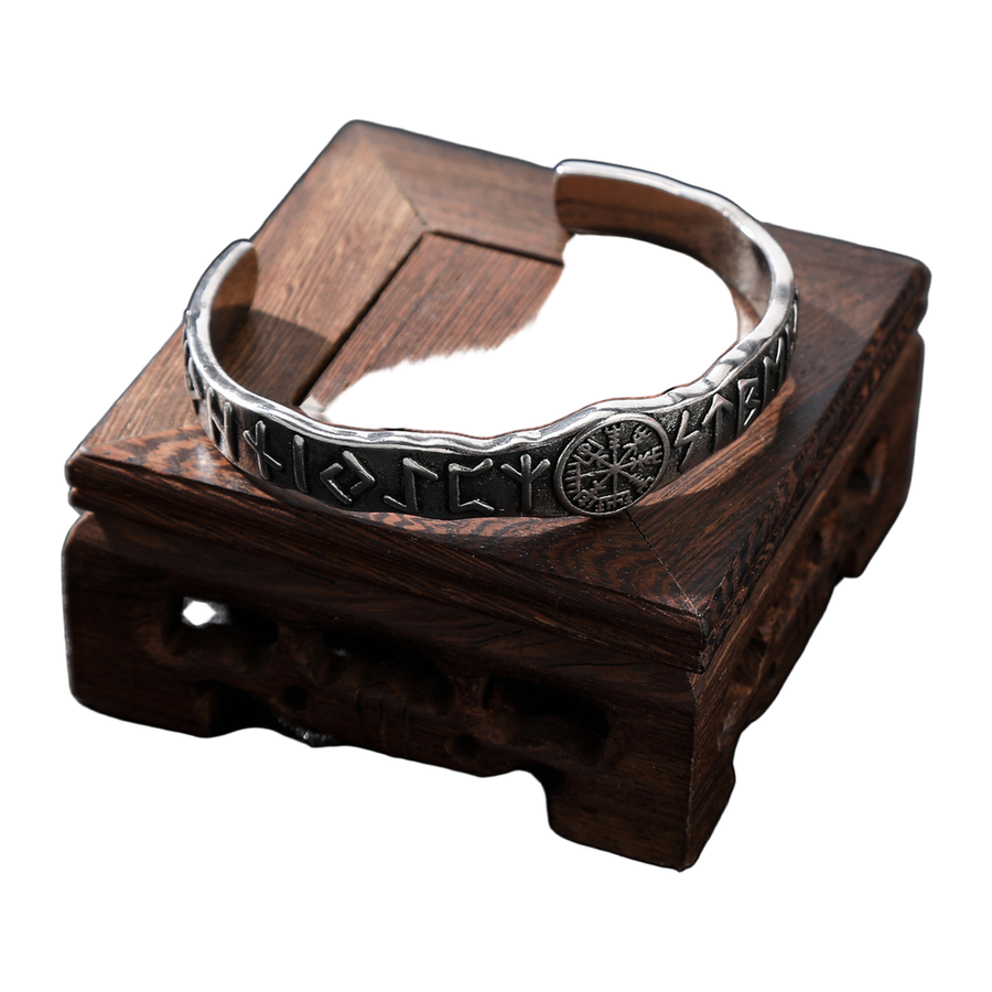 Open angled view of The Truenorth cuff and flattened terminal ends