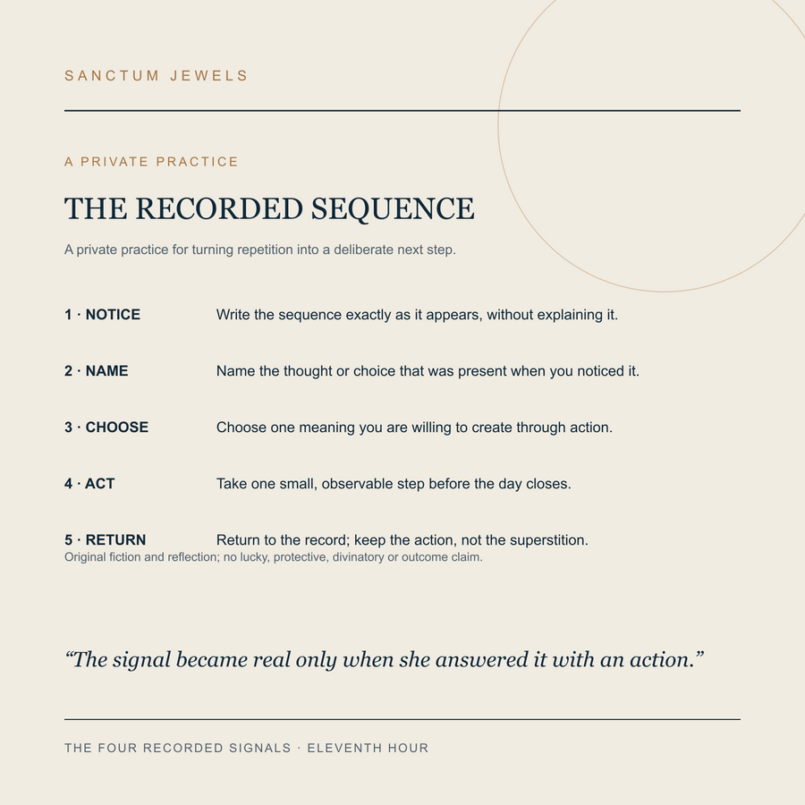 The Four Recorded Signals symbolic Recorded Sequence private practice card in English