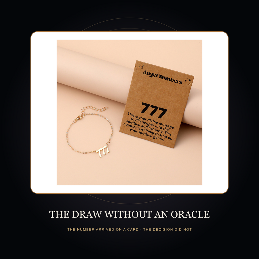 The Drawn Number Gold 777 bracelet in the fictional Draw Without an Oracle Night Archive scene