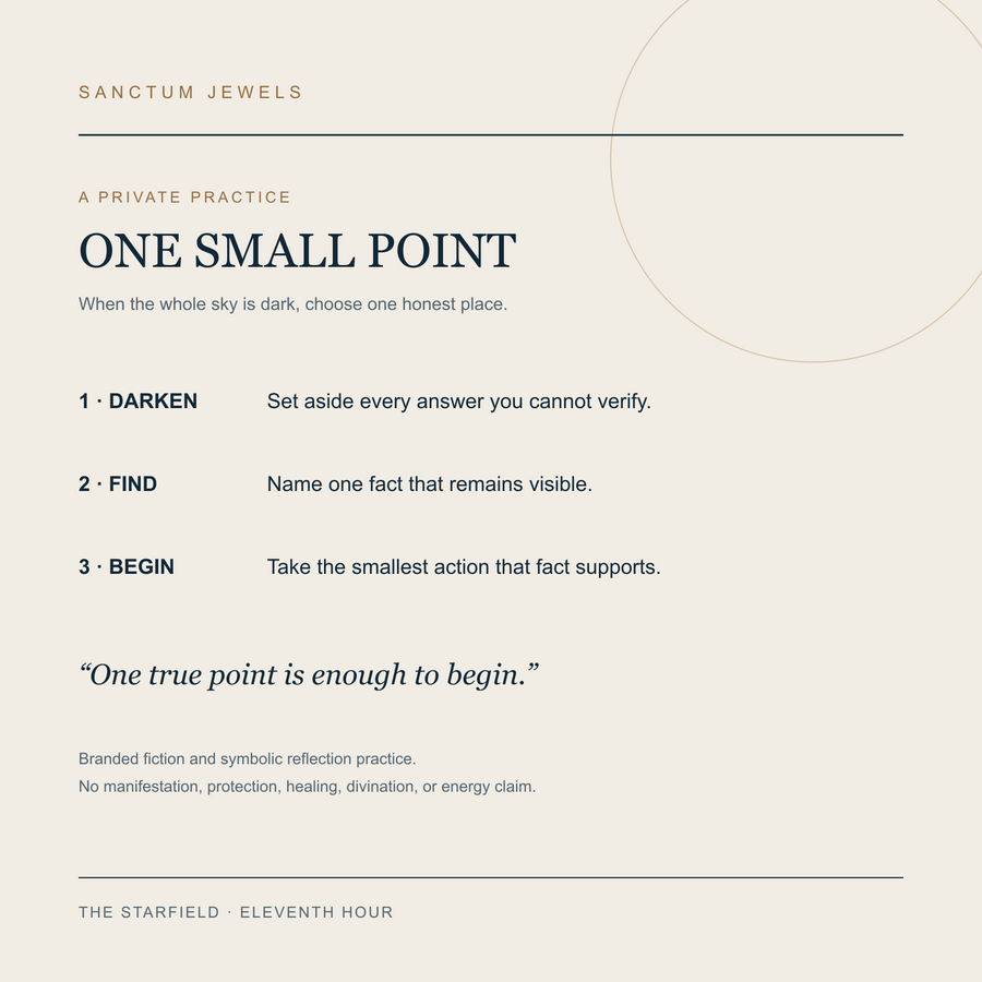 One Small Point symbolic reflection card for The Starfield