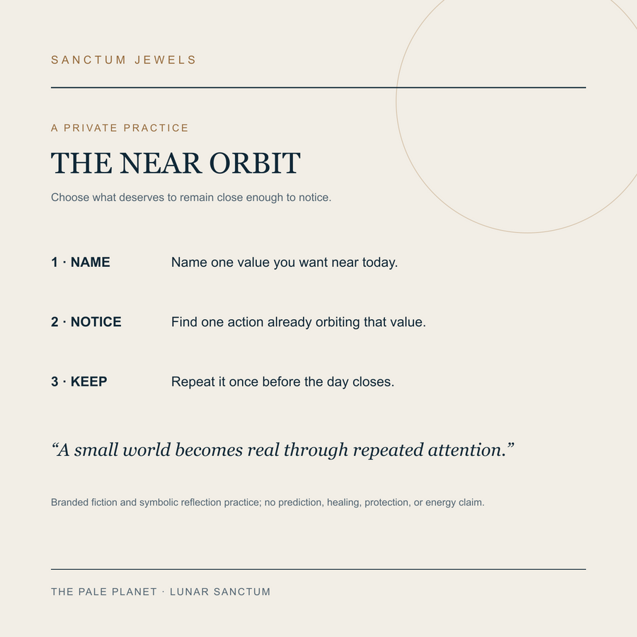 The Near Orbit symbolic reflection card for The Pale Planet