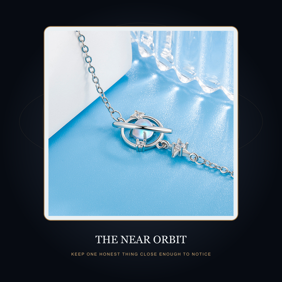 The Near Orbit branded story scene for The Pale Planet bracelet