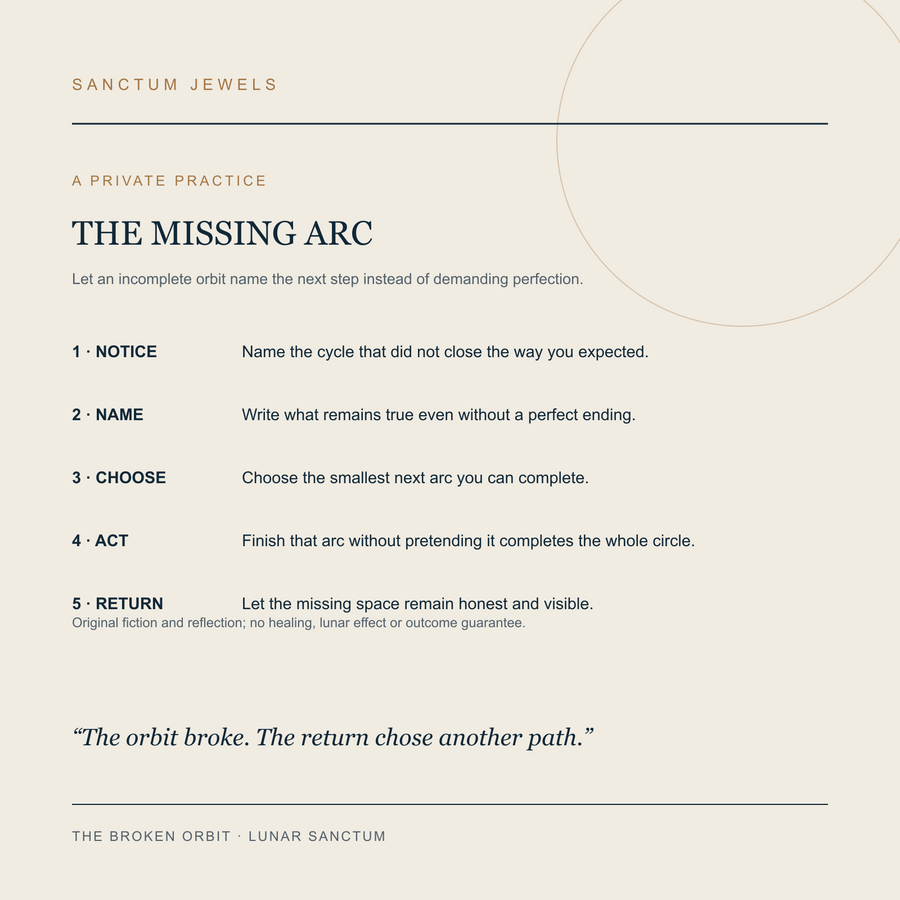 The Broken Orbit symbolic Missing Arc private practice card in English