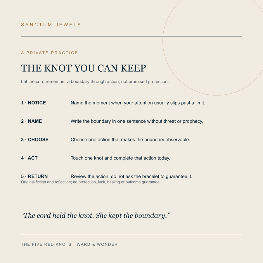 The Five Red Knots symbolic Knot You Can Keep private practice card in English
