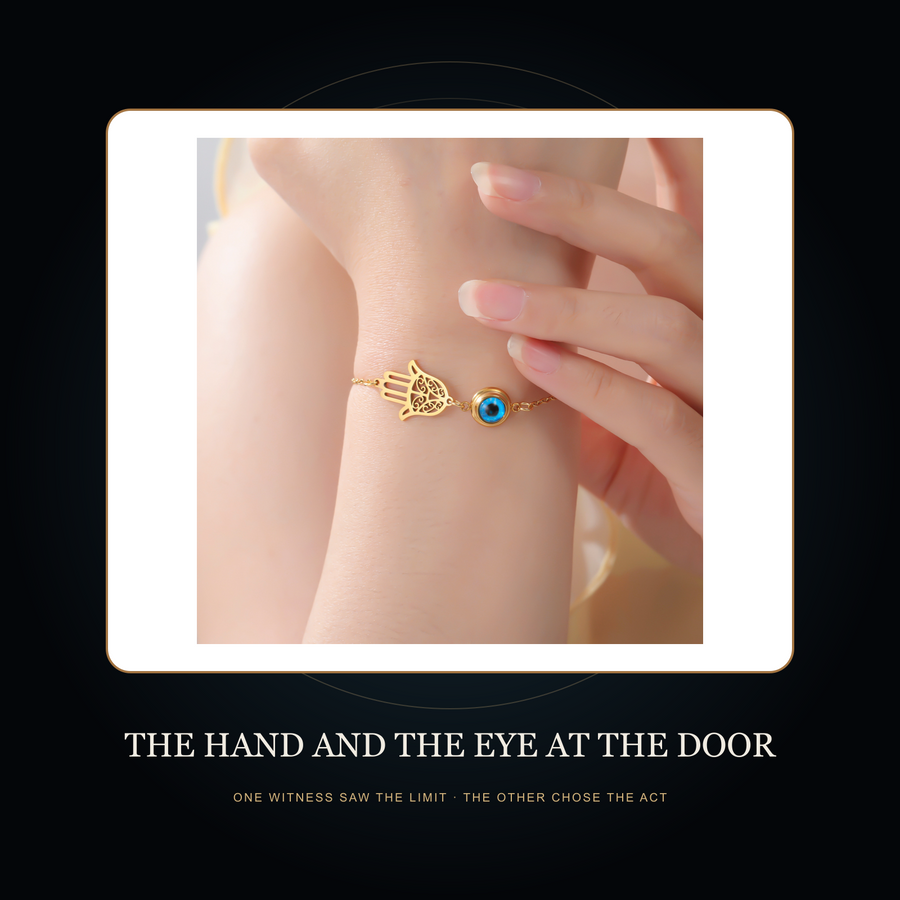The Two Witnesses bracelet in the fictional Hand and Eye at the Door Night Archive story scene