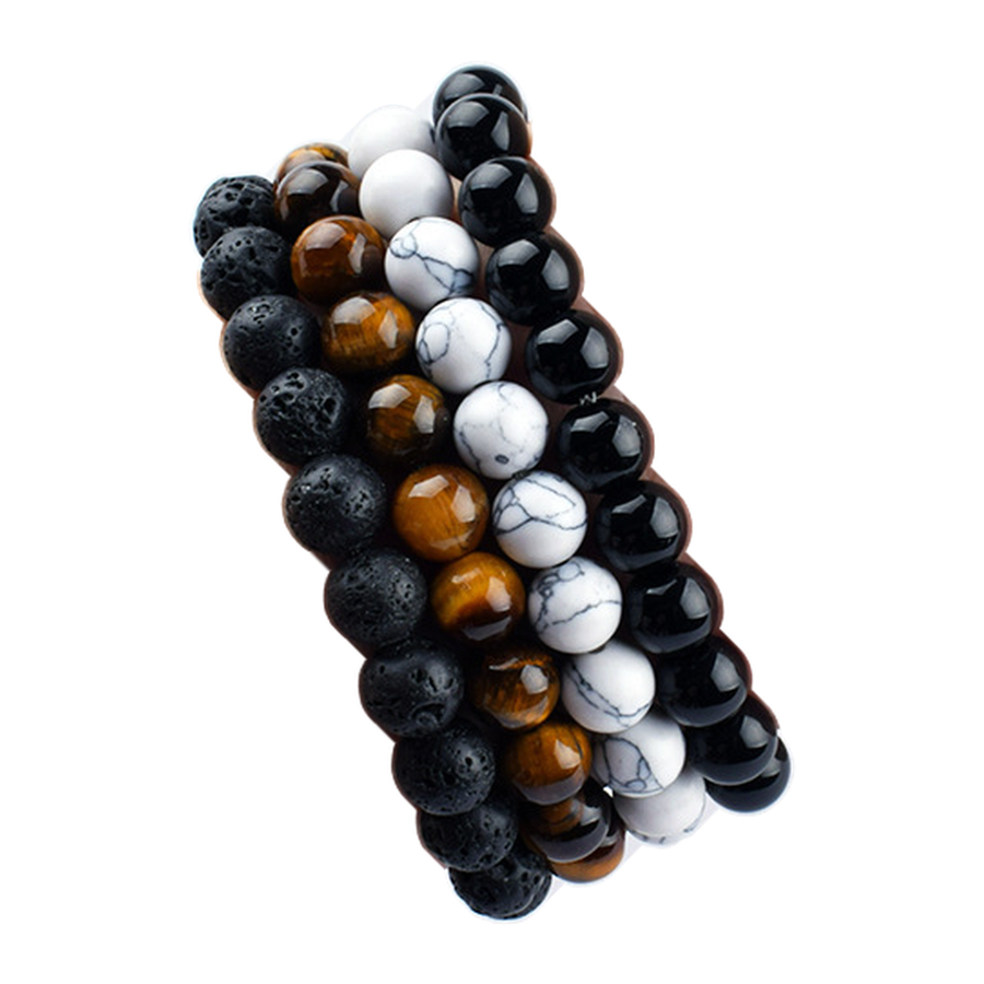 Surface comparison for banded brown, glossy black, and porous black active bracelets