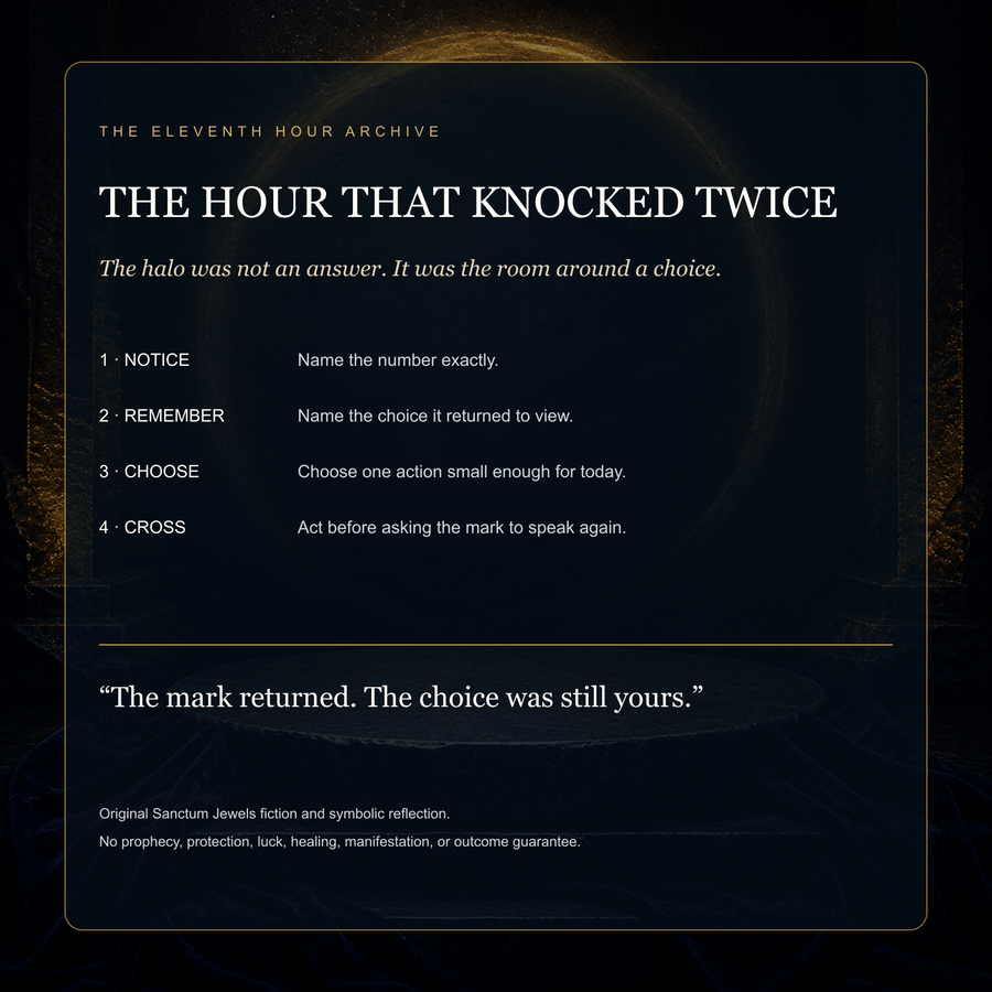 The Halo Number Hour That Knocked Twice symbolic practice card in English