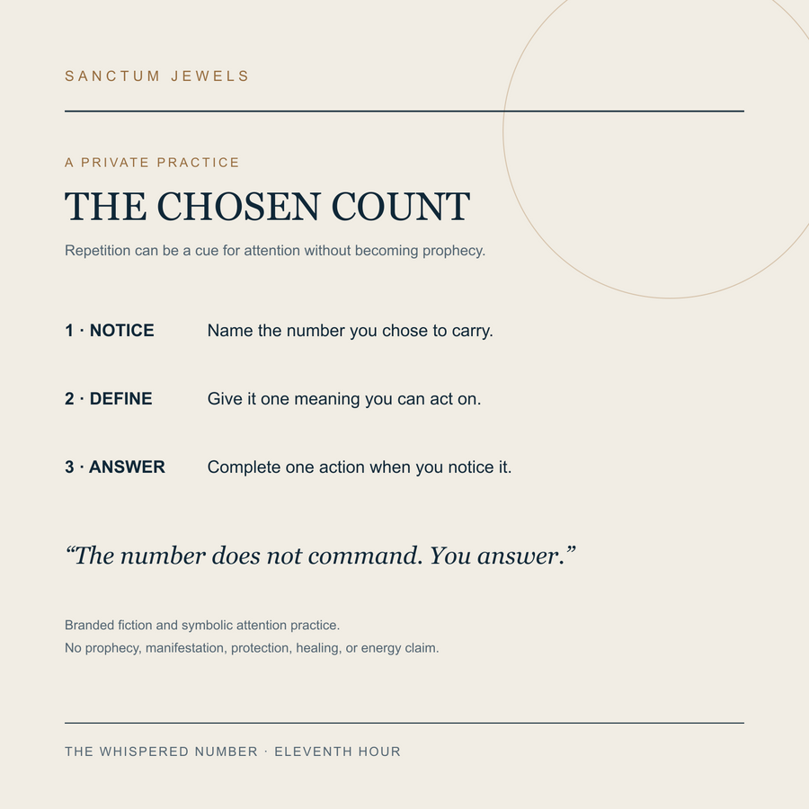The Whispered Number Chosen Count symbolic attention card in English