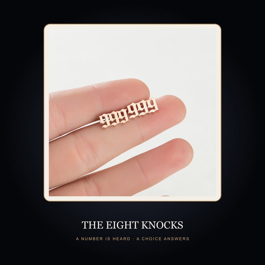 The Whispered Number earrings in the fictional Eight Knocks story scene