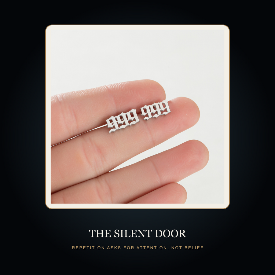 The Whispered Number earrings in the fictional Silent Door story scene