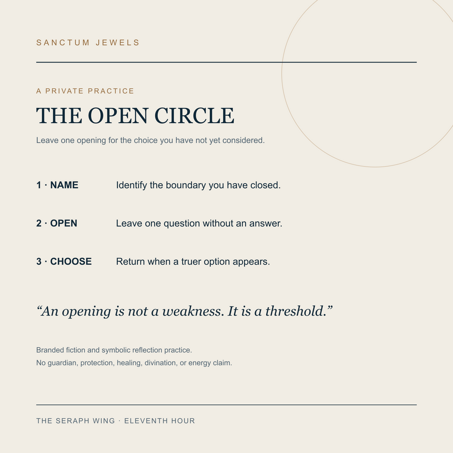 The Seraph Wing Open Circle symbolic reflection card in English