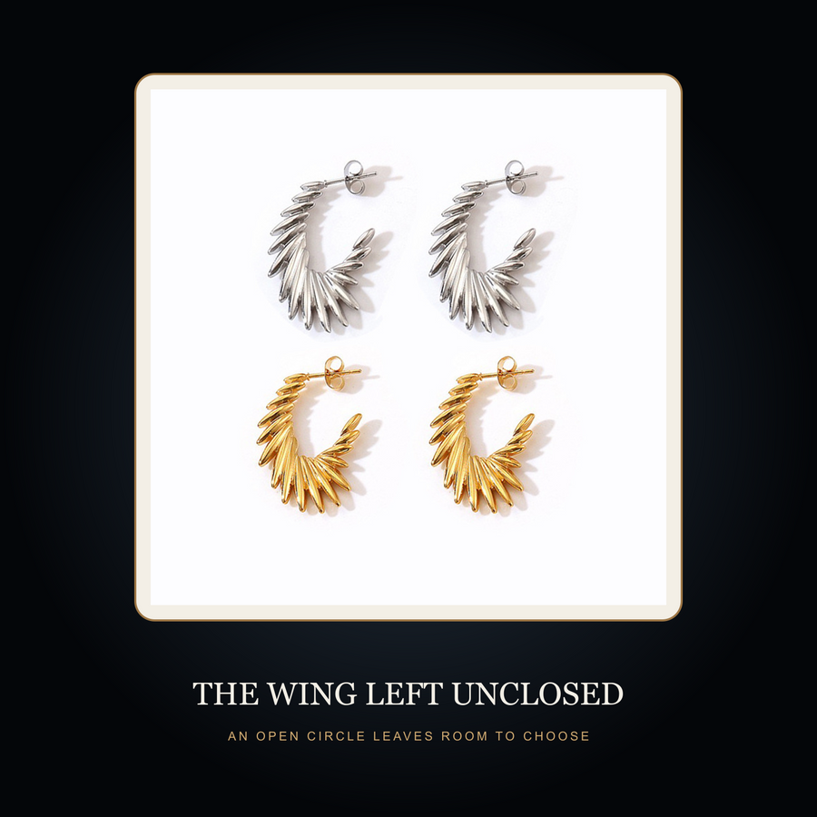 The Seraph Wing earrings in the fictional Wing Left Unclosed story scene