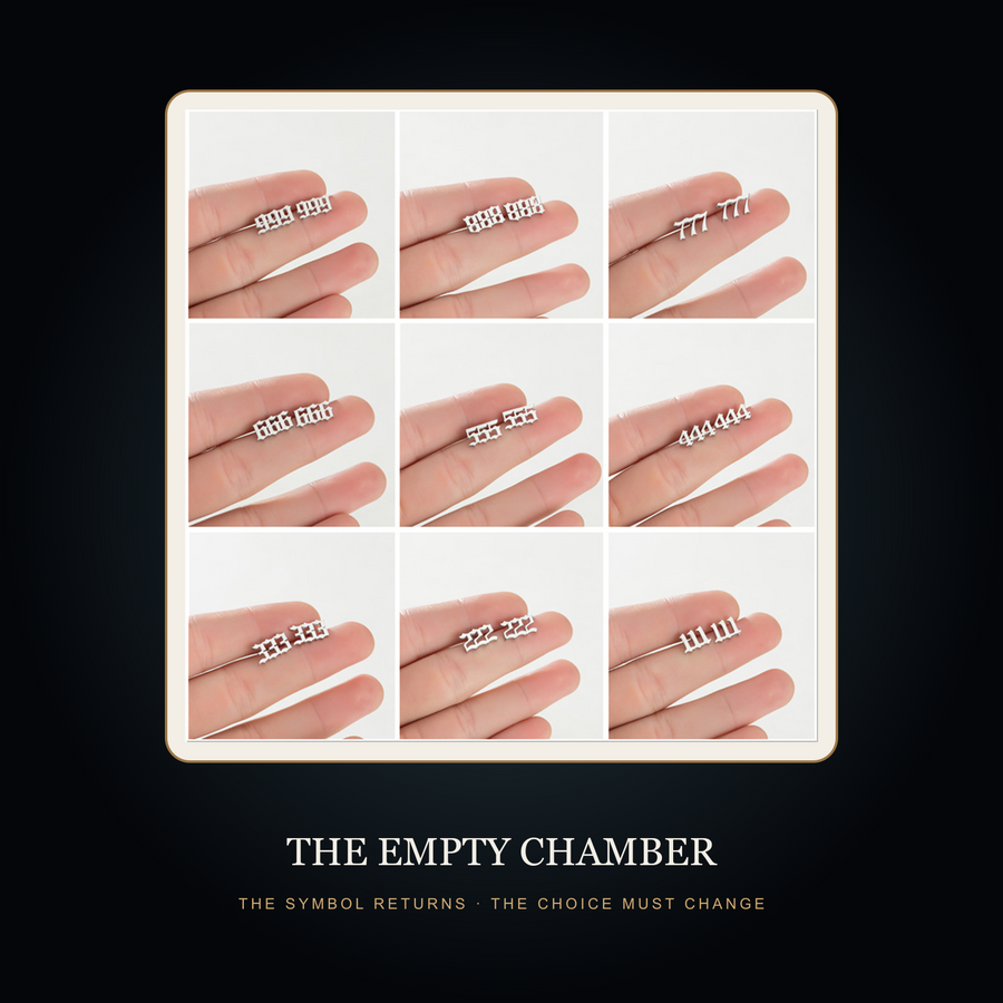 The Echo Number earrings in the fictional Empty Chamber story scene