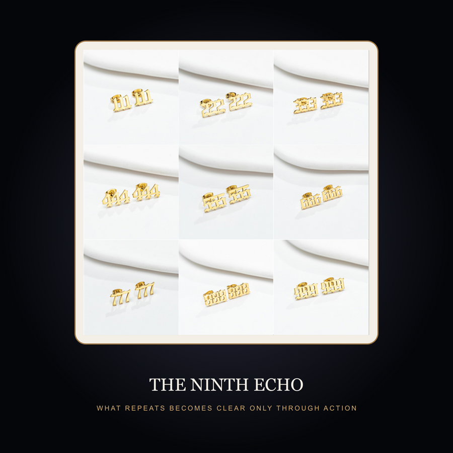 The Echo Number earrings in the fictional Ninth Echo story scene