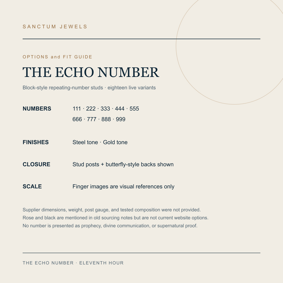 The Echo Number options and fit guide in English