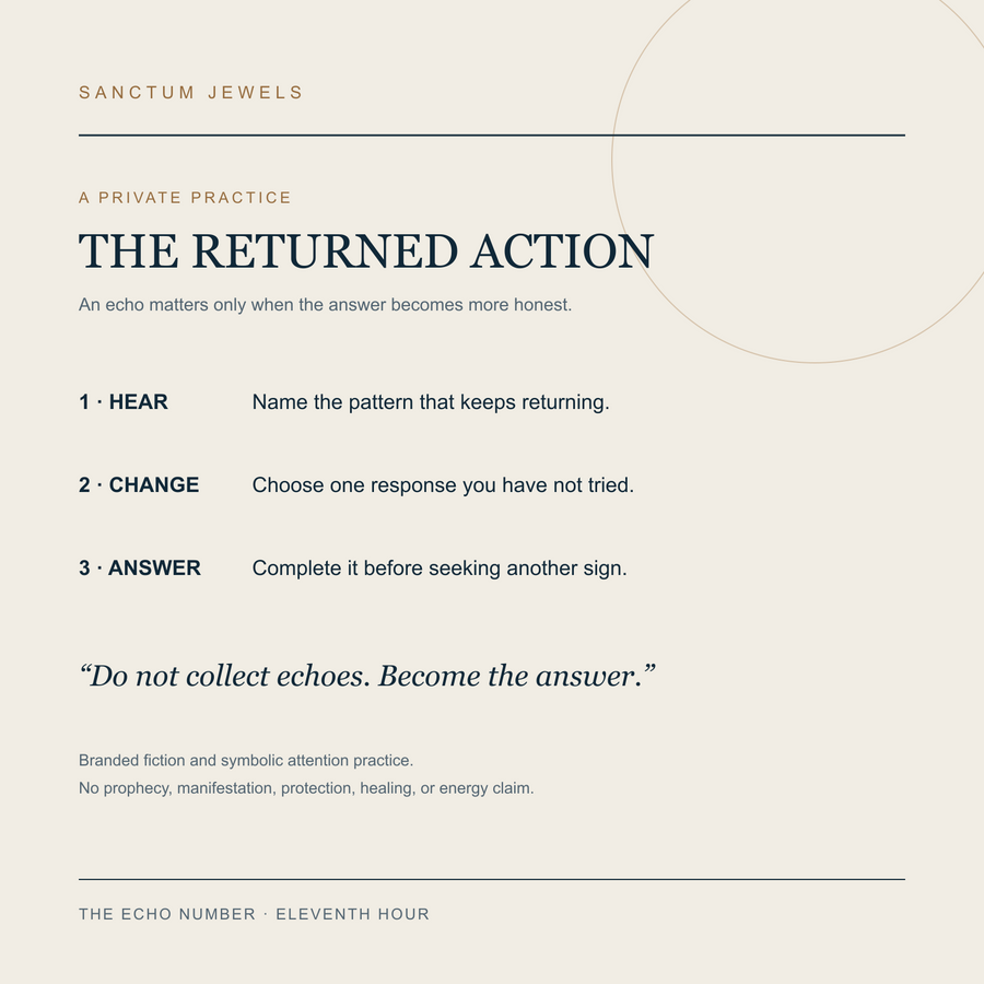 The Echo Number Returned Action symbolic attention card in English