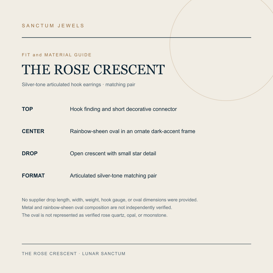 The Rose Crescent fit and material guide in English