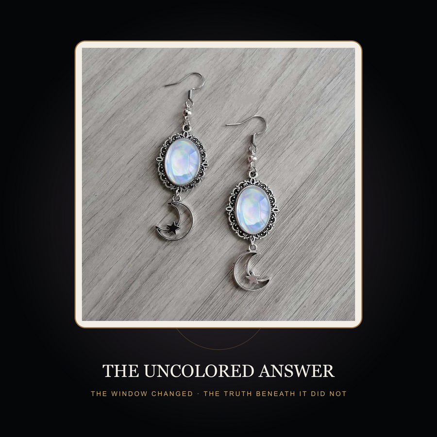 The Rose Crescent earrings in the fictional Uncolored Answer story scene