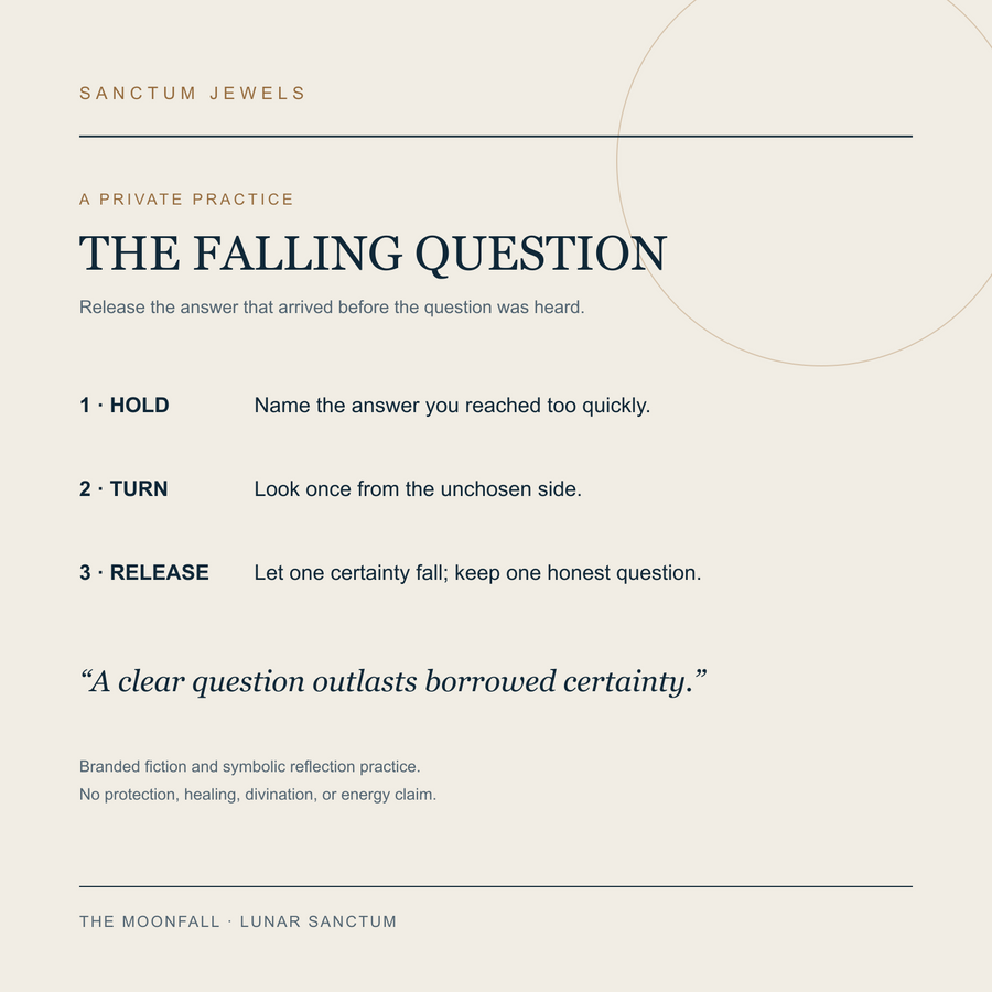 The Moonfall Falling Question symbolic reflection card in English