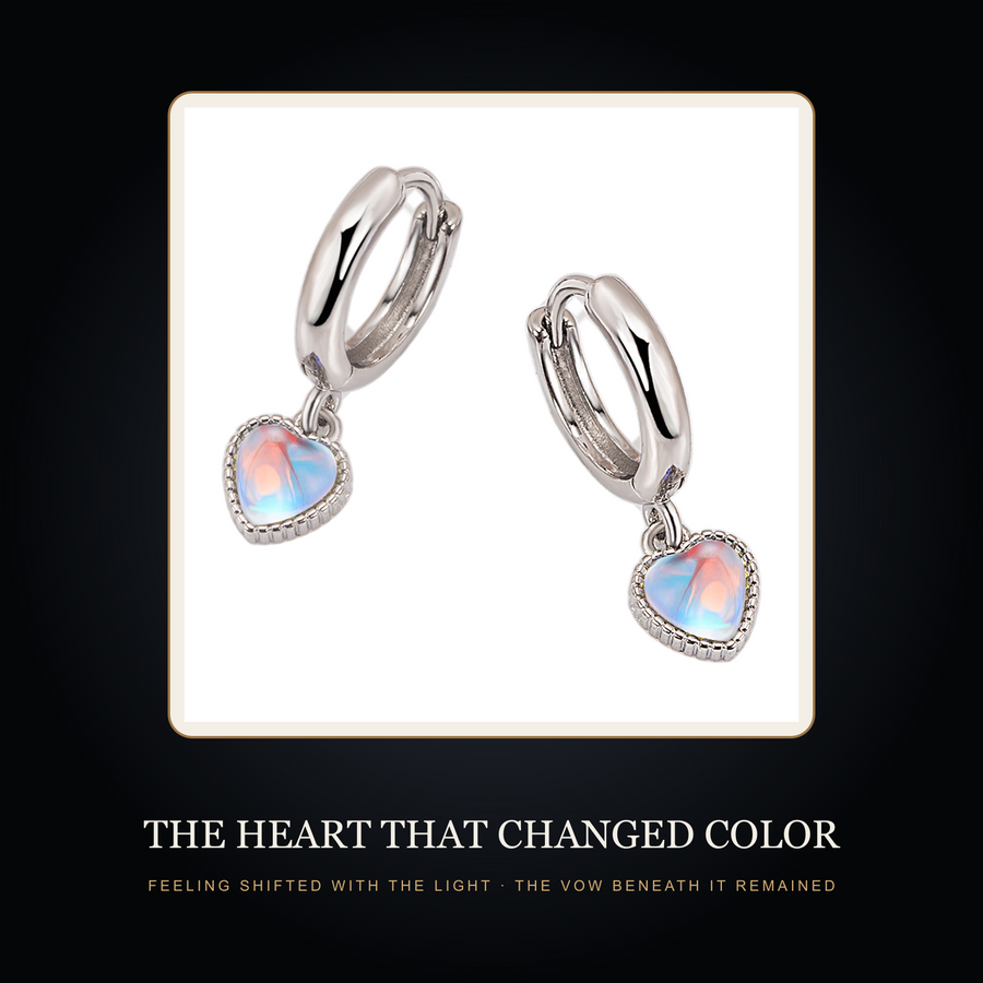 The Moonheart earrings in the fictional Heart That Changed Color story scene