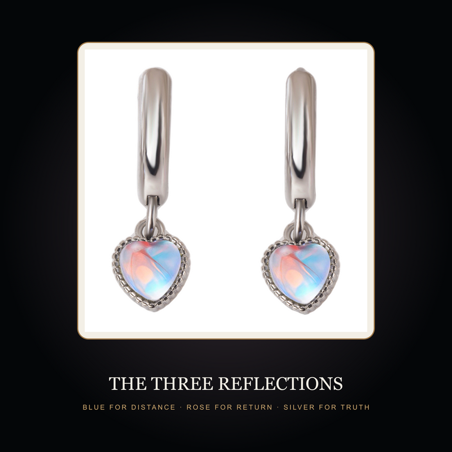 The Moonheart earrings in the fictional Three Reflections story scene