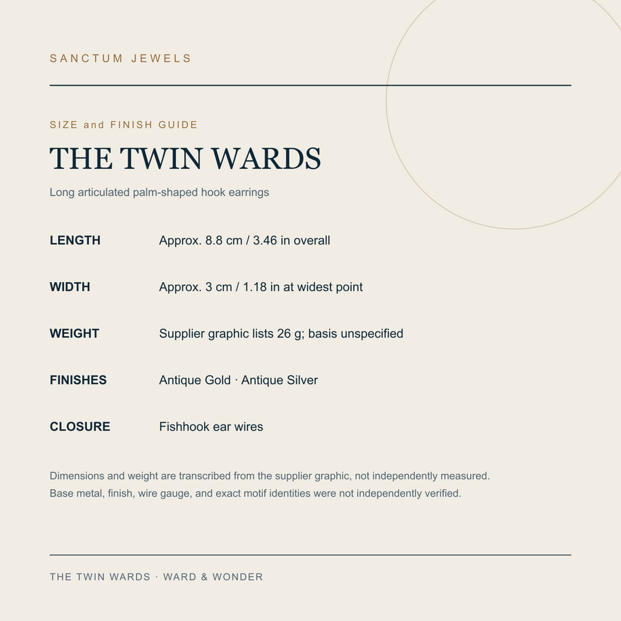 The Twin Wards size and finish guide in English