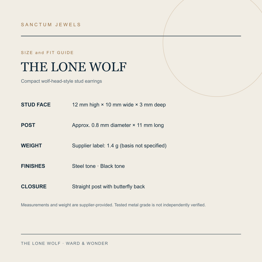 The Lone Wolf size and fit guide in English