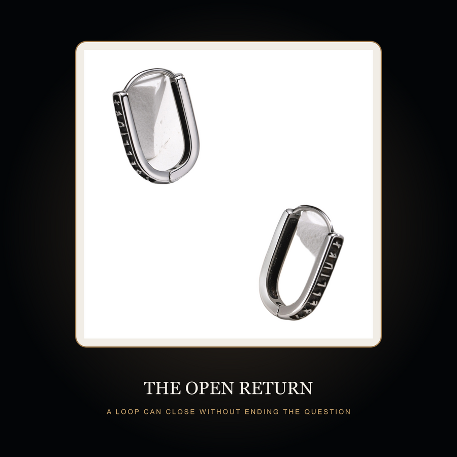 The Runeloop earrings in the fictional Open Return story scene