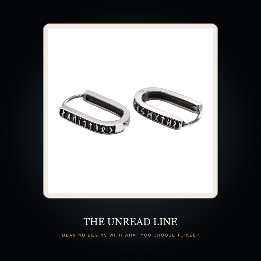 The Runeloop earrings in the fictional Unread Line story scene