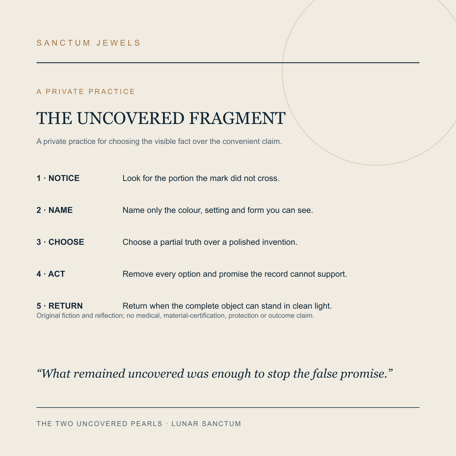 The Two Uncovered Pearls symbolic Uncovered Fragment private practice card in English